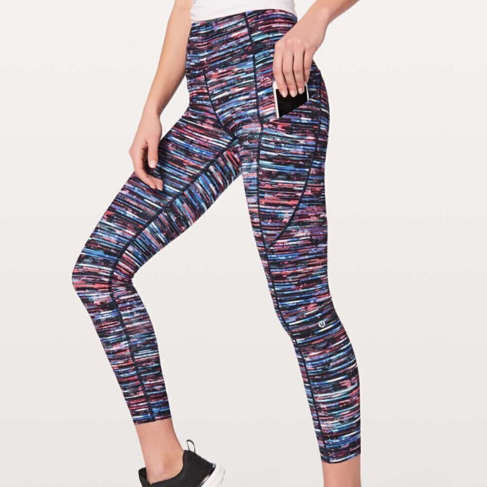 Lululemon Fast & Free 7/8 Tight II *Nulux 25" Hinshu Alpine White Multi - Picture 6 of 6